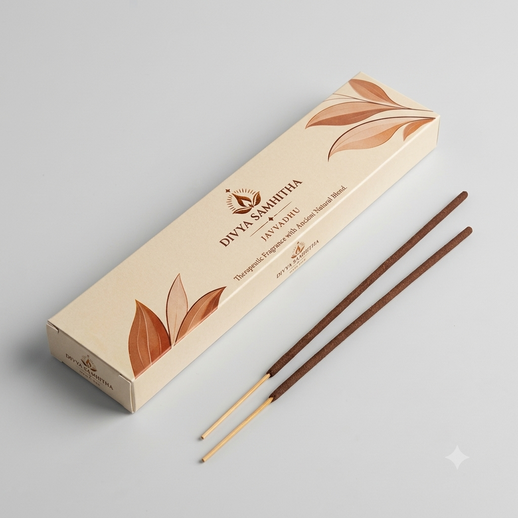 Divya Samhitha Javvadhu Incense Sticks (80g) – Charcoal-Free Panchagavya Agarbatti